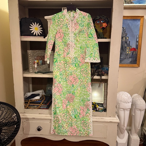 Lilly Pulitzer sz 4 Shealyn stretch maxi caftan lime feeling good fauna nwt - Picture 7 of 7